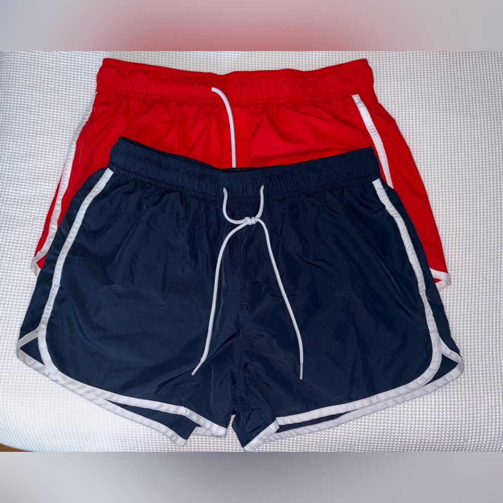Red and Navy Athletic Shorts Set